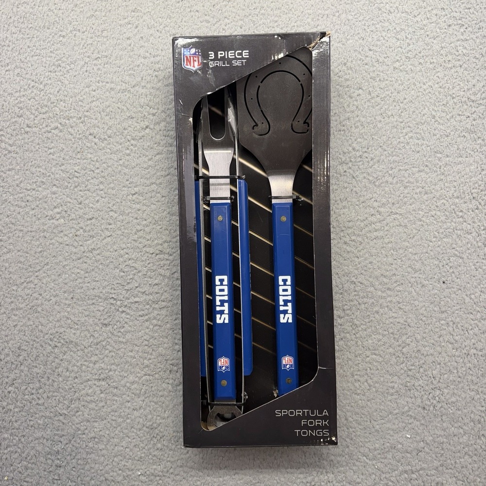 You The Fan Series BBQ Steel NFL Indianapolis Colts Football 3-Piece Grill Set